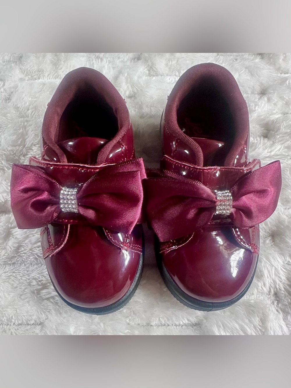JELLY POP Little Kids/Toddler Bow Accent Patent Shoes - Burgundy *NWOT* sz 5M